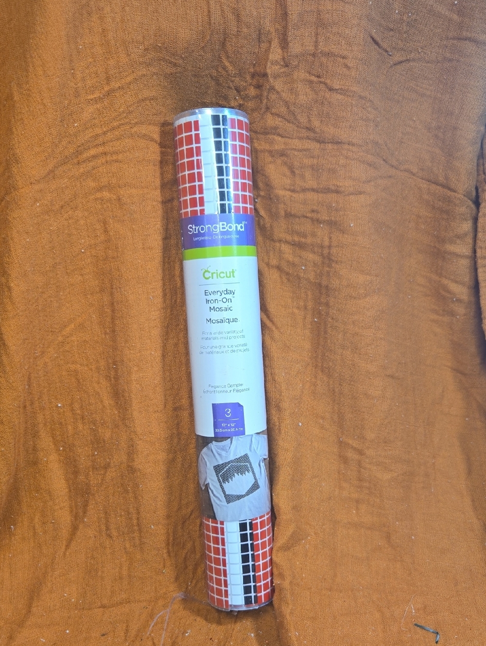NWT! Cricut StrongBond Everyday Iron-On Mosaic in Red, Black & White 3- 12x12